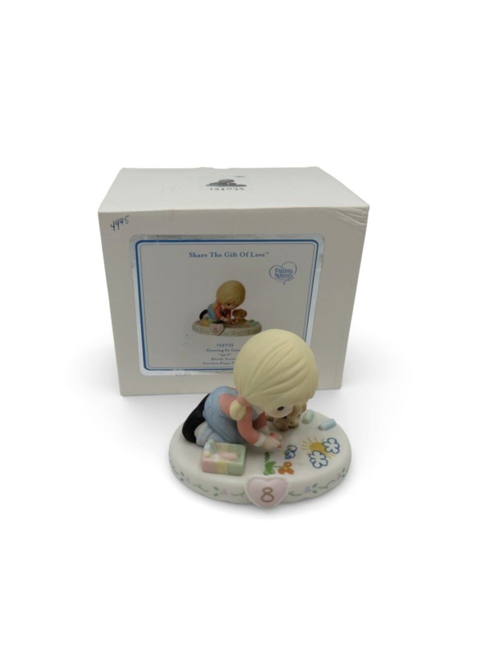 Precious Moments Age 8 Growing In Grace Porcelain Figurine Boxed Girl Puppy